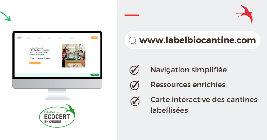 Le Label Ecocert &quot;En Cuisine&quot; : un nouveau site pour continuer notre engagement en faveur d’une restauration collec